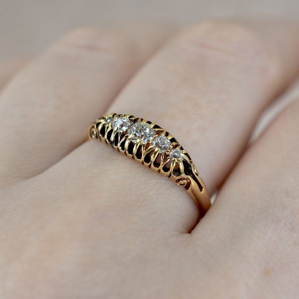 Antique Old Euro Five Stone Ring