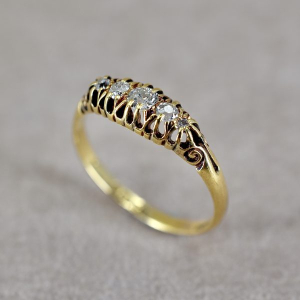 Antique Old Euro Five Stone Ring