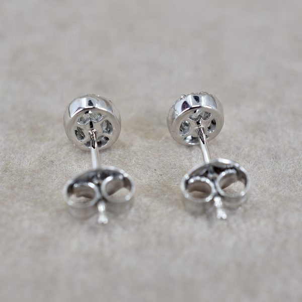 Oval Halo Diamond Stud Earrings