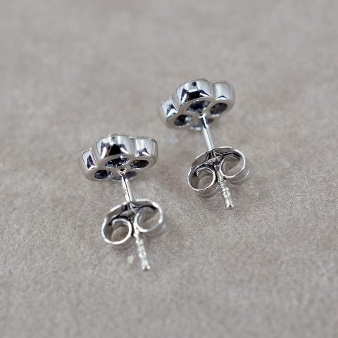 Clover Sapphire and Diamond Studs