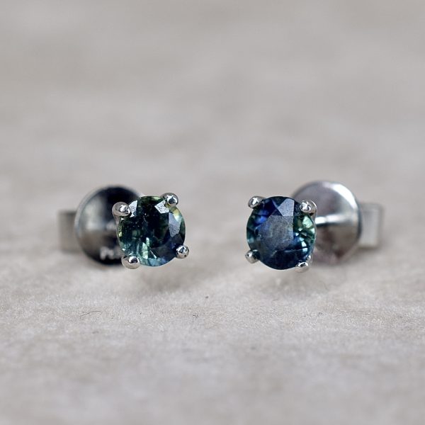 Bi-Colour Sapphire Solitaire Studs