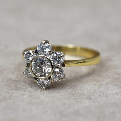 Vintage Diamond Flower Cluster Ring