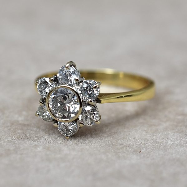 Vintage Diamond Flower Cluster Ring