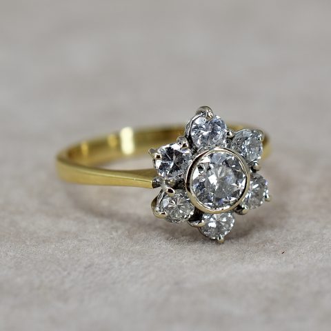 Vintage Diamond Flower Cluster Ring