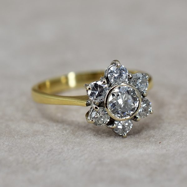 Vintage Diamond Flower Cluster Ring