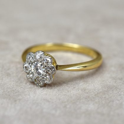 Vintage Diamond Flower Cluster Ring