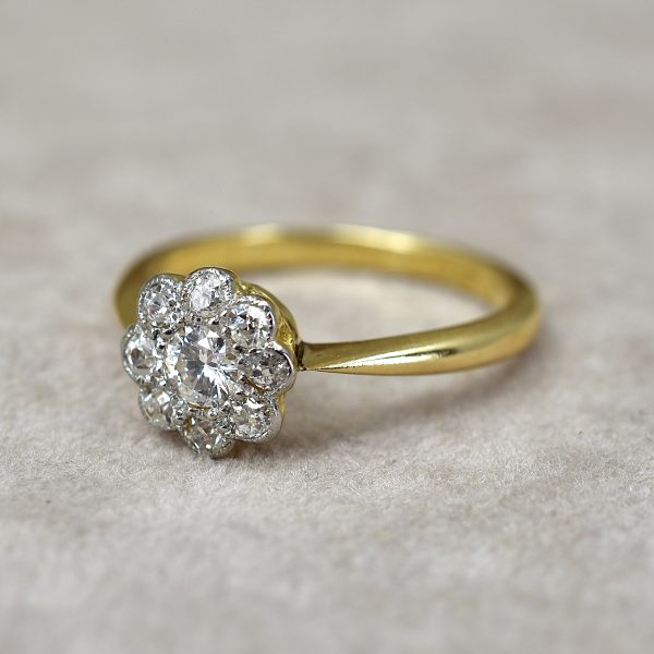 Vintage Diamond Flower Cluster Ring