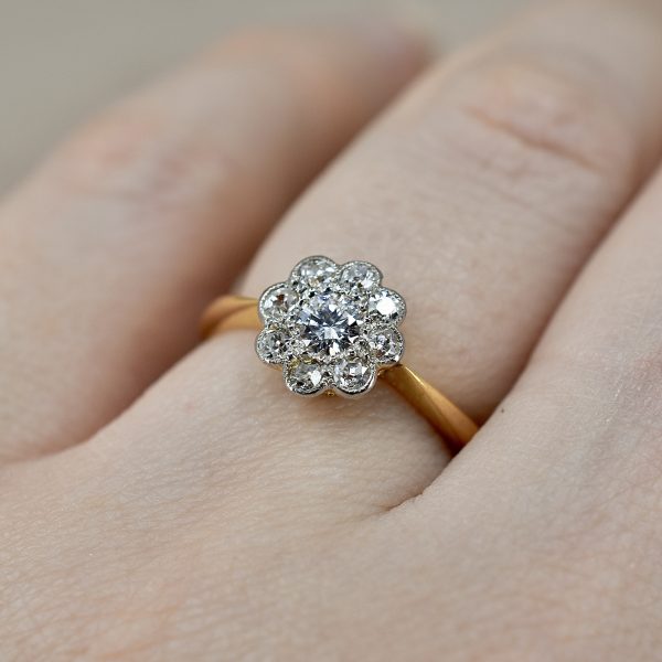 Vintage Diamond Flower Cluster Ring