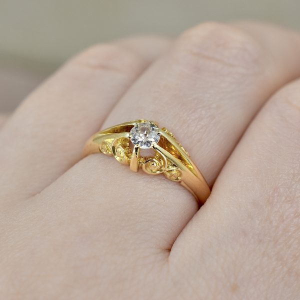 Antique Gypsy Set 0.25ct Diamond Ring
