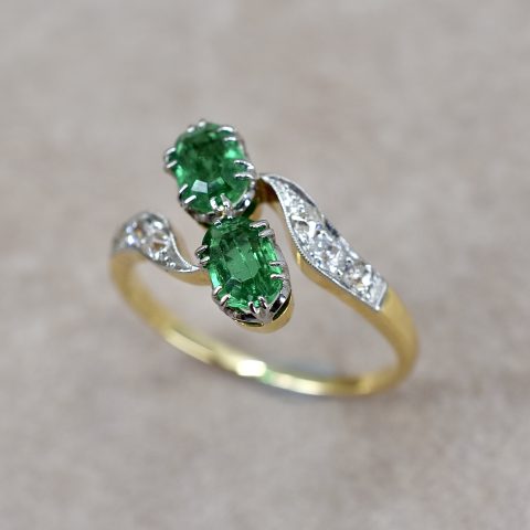 Antique Emerald & Diamond Ring