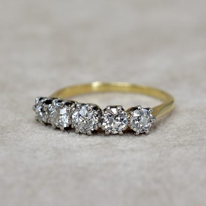 Vintage Old Euro Five Stone Ring