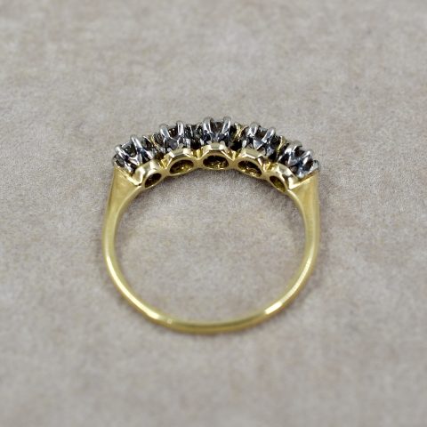 Vintage Old Euro Five Stone Ring
