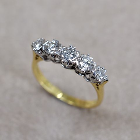 Vintage Diamond Five Stone Ring